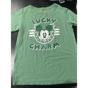 DISNEY Green Lucky Charm Mickey Mouse Size L Saint Patrick's Day Green